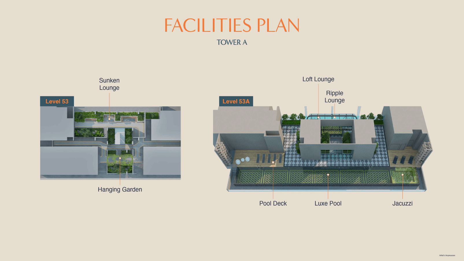 Facilities plan for Tower A Level 53 and 53A