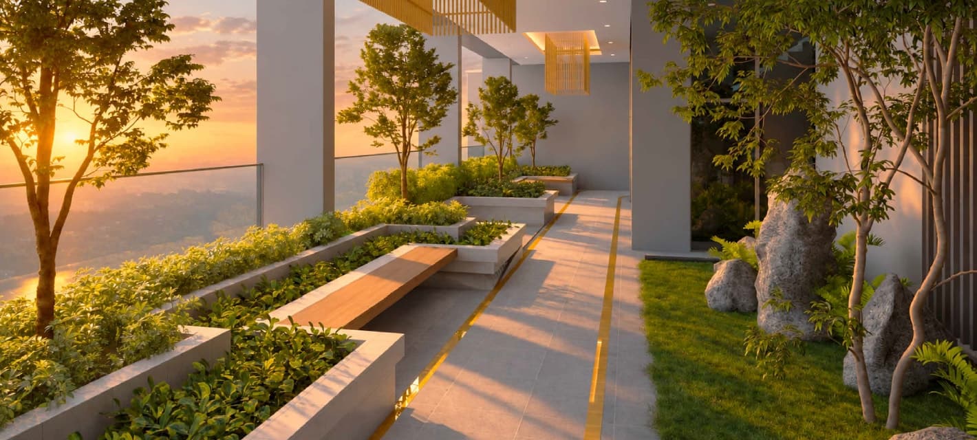 Sunken Lounge sky garden at sunset